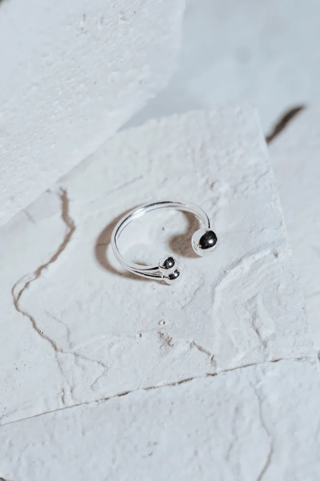 Rings Split Triple Bubble Multisize Ring Silver Kty