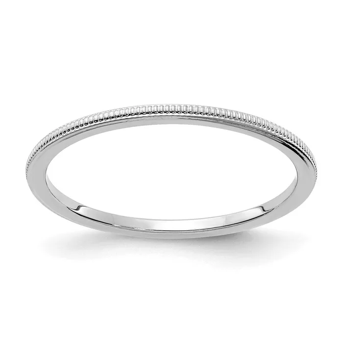 Rings Stackable Expressions 14K White Gold 12mm Milgrain Stackable Band STK19120W Rings Stackable Expressions 14K White Gold 12mm Milgrain Stackable Band STK19120W