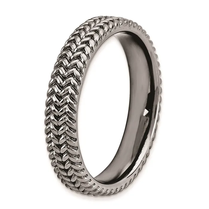 Rings Stackable Expressions Sterling Silver Stackable Expressions Blackplated Ring QSK309 Rings Stackable Expressions Sterling Silver Stackable Expressions Blackplated Ring QSK309