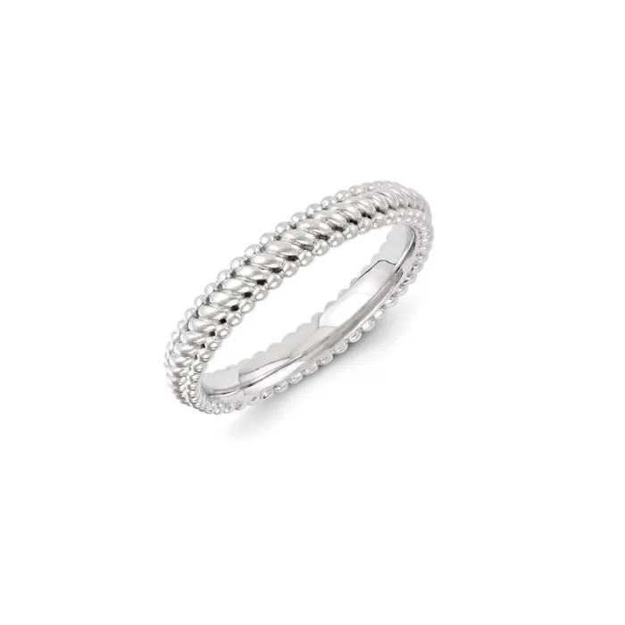 Rings Stackable Expressions Sterling Silver Stackable Expressions Rhodium Ring QSK1139