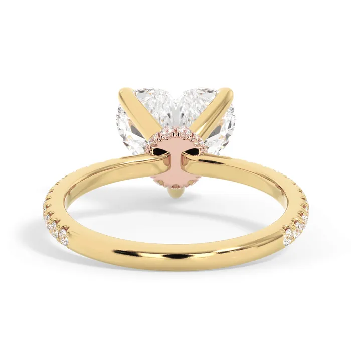 Rings Under Halo with Diamond Shank Engagement Ring Rose Gold Wrap deBebians