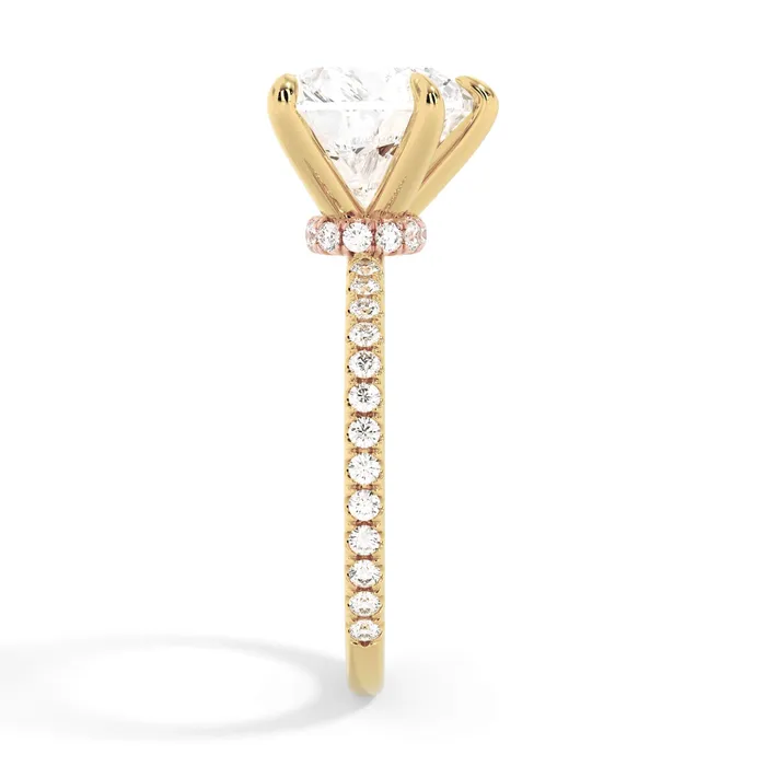 Rings Under Halo with Diamond Shank Engagement Ring Rose Gold Wrap deBebians