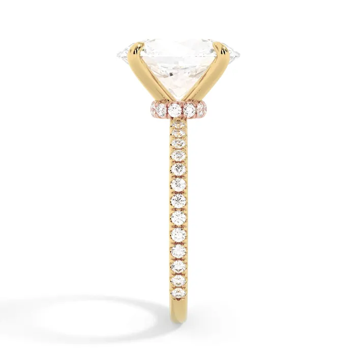 Rings Under Halo with Diamond Shank Engagement Ring Rose Gold Wrap deBebians