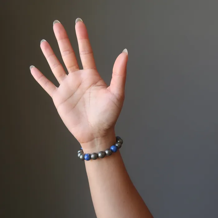 Satin Crystals Bracelets Lapis Bracelet Pyrite Stones Modern Soul Style