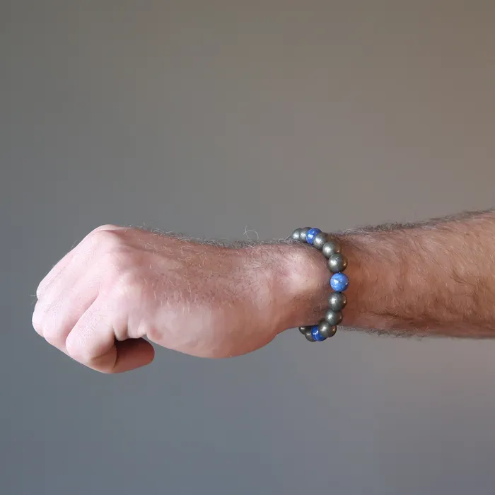 Satin Crystals Bracelets Lapis Bracelet Pyrite Stones Modern Soul Style