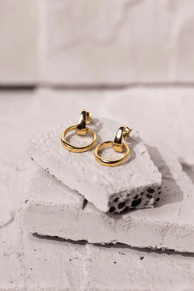 Single Circle Stud Earrings Gold Kty Earrings
