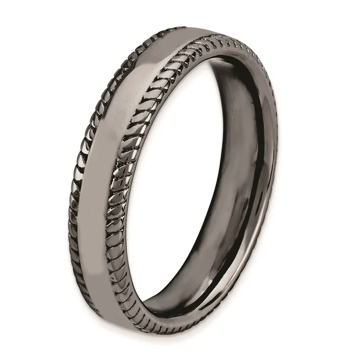 Stackable Expressions Rings Sterling Silver Stackable Expressions Blackplated Ring QSK313