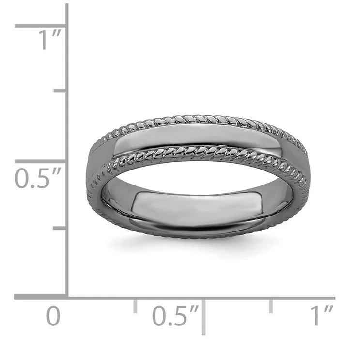 Stackable Expressions Rings Sterling Silver Stackable Expressions Blackplated Ring QSK313