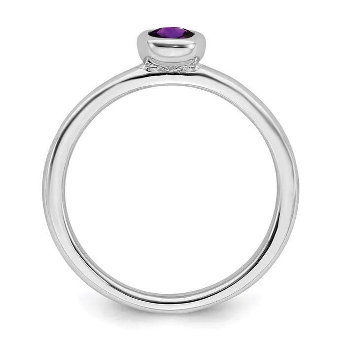Stackable Expressions Rings Sterling Silver Stackable Expressions Oval Amethyst Ring QSK435