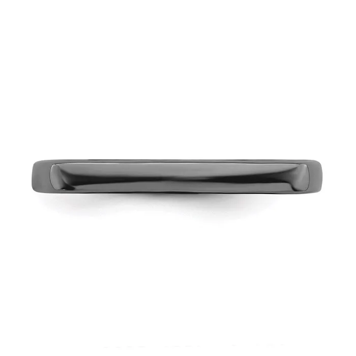 Stackable Expressions Rings Sterling Silver Stackable Expressions Polished Blackplated Square Ring QSK778