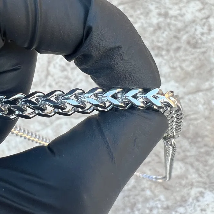 Stainless Steel Franco Chain Foxtail 2030 Solid Necklace 5MM Thick Bling Cartel Necklaces