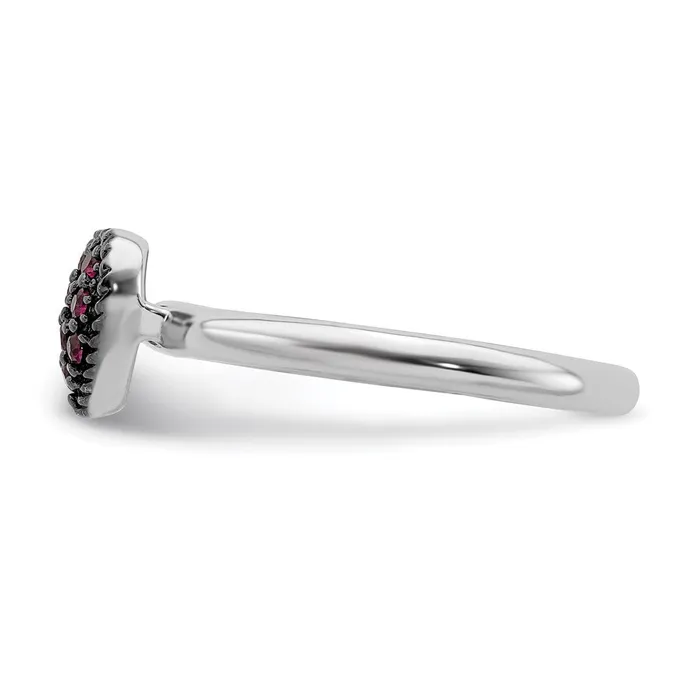 Sterling Silver Stackable Expressions Cr Ruby Heart Ring QSK730 Stackable Expressions Rings
