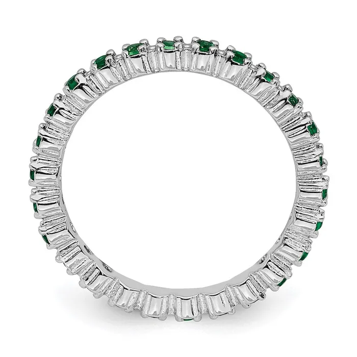 Sterling Silver Stackable Expressions Created Emerald Ring QSK354 Stackable Expressions Rings