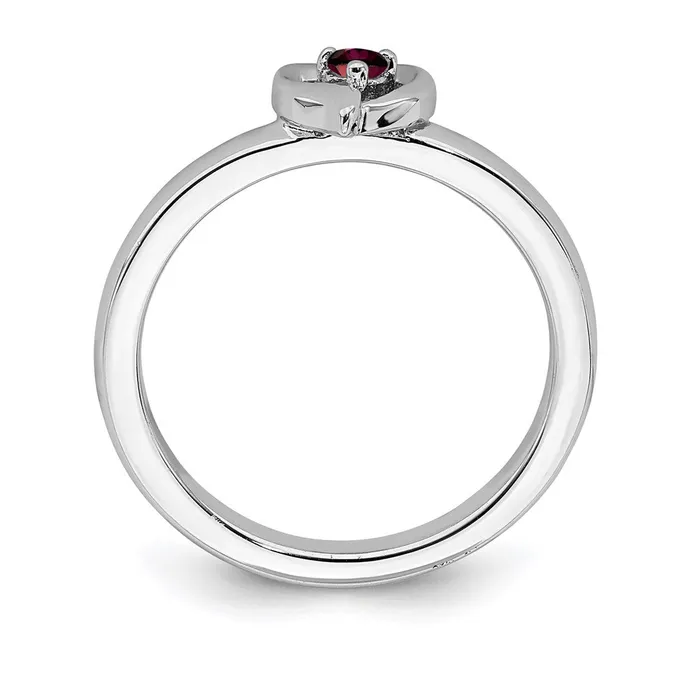 Sterling Silver Stackable Expressions Created Ruby Heart Ring QSK1528 Stackable Expressions Rings Sterling Silver Stackable Expressions Created Ruby Heart Ring QSK1528 Stackable Expressions Rings