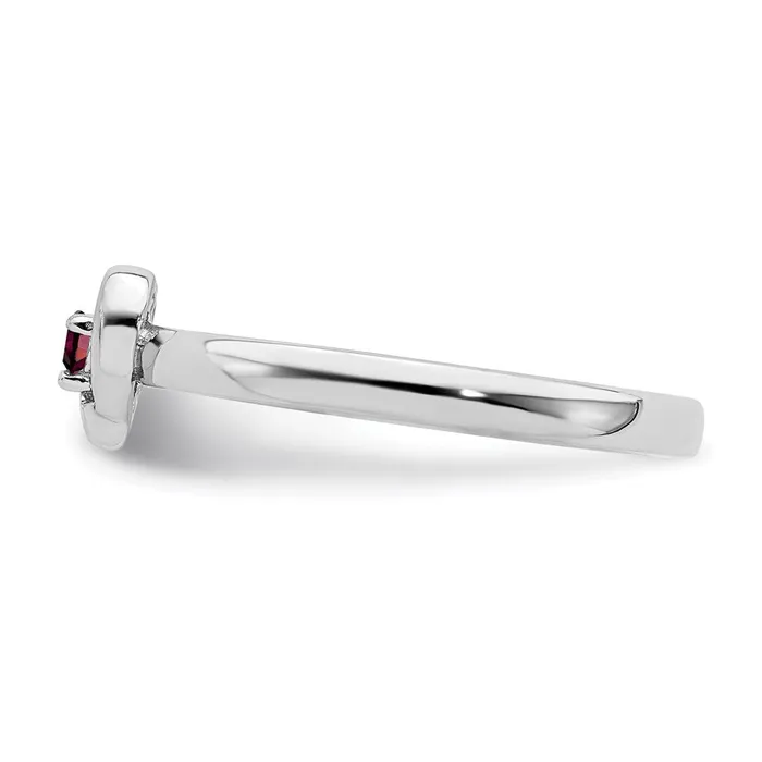 Sterling Silver Stackable Expressions Created Ruby Heart Ring QSK1528 Stackable Expressions Rings Sterling Silver Stackable Expressions Created Ruby Heart Ring QSK1528 Stackable Expressions Rings