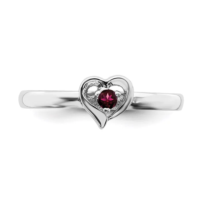 Sterling Silver Stackable Expressions Created Ruby Heart Ring QSK1528 Stackable Expressions Rings Sterling Silver Stackable Expressions Created Ruby Heart Ring QSK1528 Stackable Expressions Rings