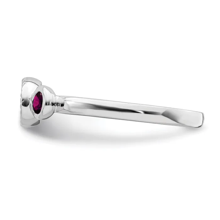 Sterling Silver Stackable Expressions Dbl Round Rhod Garnet Dia Ring QSK525 Stackable Expressions Rings Sterling Silver Stackable Expressions Dbl Round Rhod Garnet Dia Ring QSK525 Stackable Expressions Rings