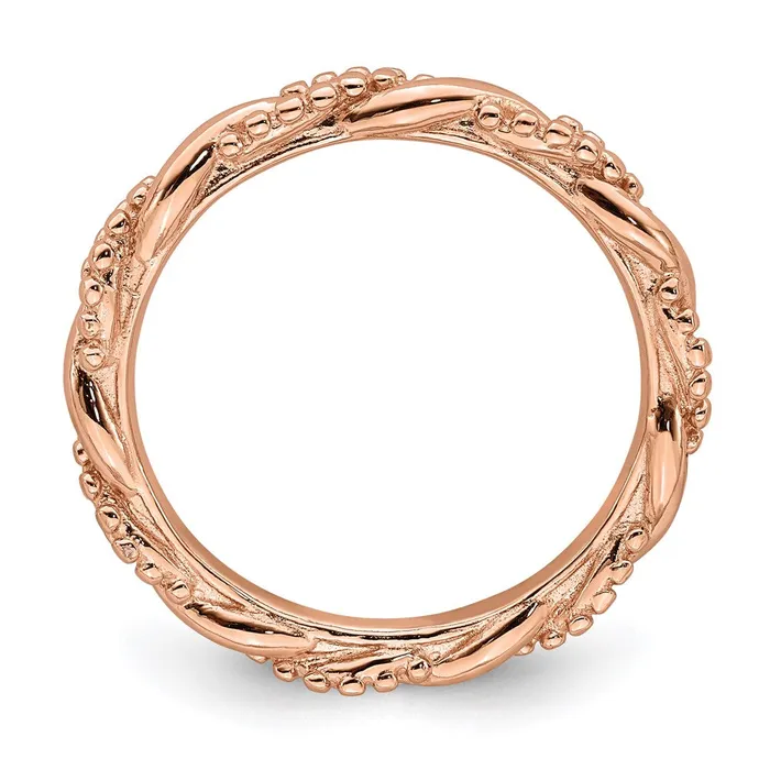 Sterling Silver Stackable Expressions Pinkplated Twist Ring QSK2001 Stackable Expressions Rings