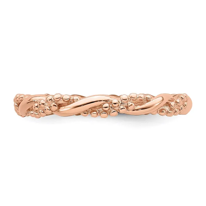 Sterling Silver Stackable Expressions Pinkplated Twist Ring QSK2001 Stackable Expressions Rings