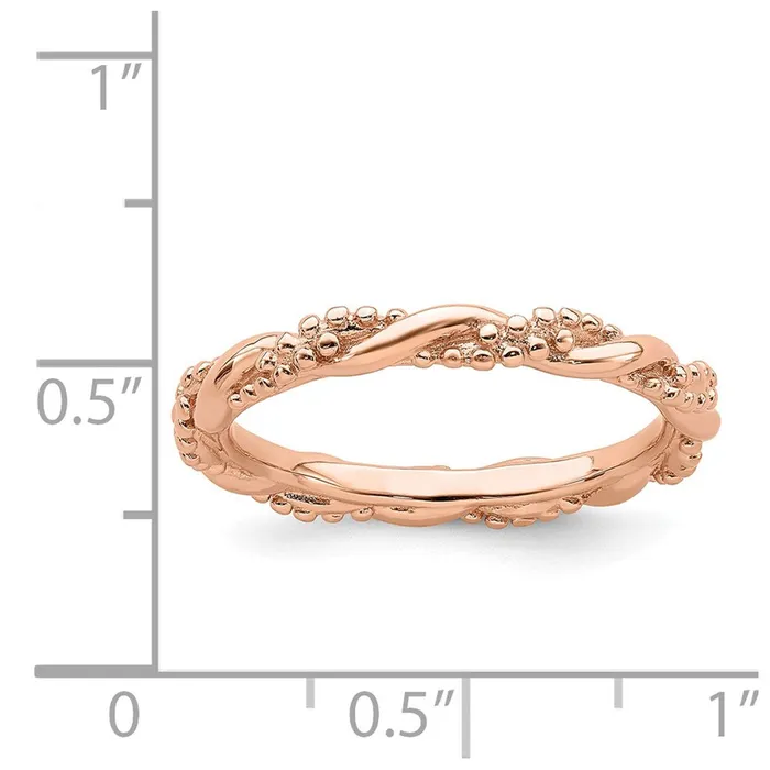 Sterling Silver Stackable Expressions Pinkplated Twist Ring QSK2001 Stackable Expressions Rings
