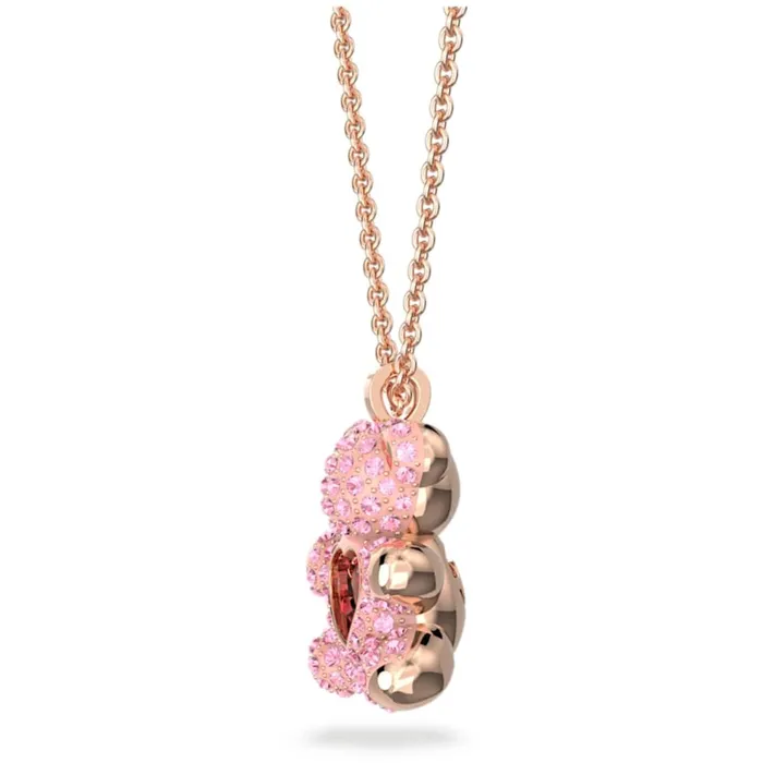 Swarovski Womens Pendant Teddy Pink Crystal Rose Gold Lobster Clasp 5642976 Swarovski Necklaces