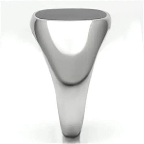 TK595 High polished no plating Stainless Steel Ring with Epoxy in Jet Alamode Rings