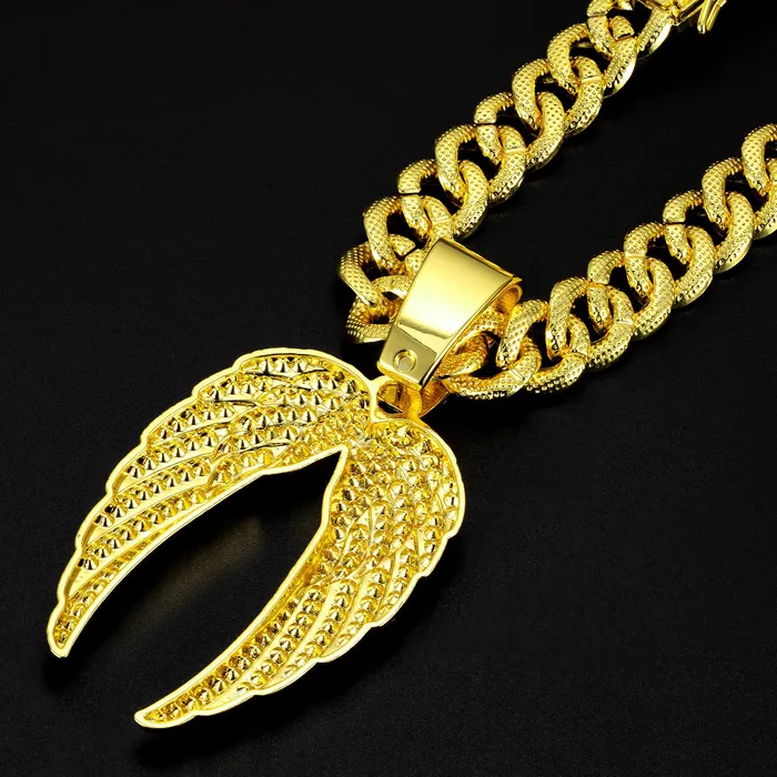 VVS Jewelry Necklaces Angel Wings Cuban Chain Necklace
