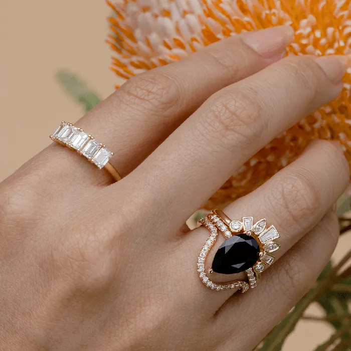 White Diamond Victoria Bezel Ballerina Band Marrow Fine Rings