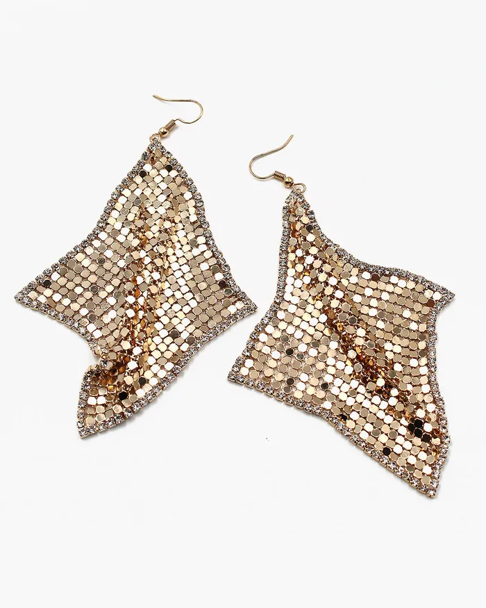 11292023 Meshed Metal Dangle Earrings Earrings