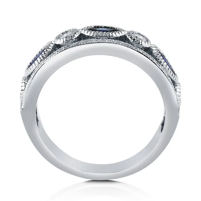 Art Deco Bezel CZ Eternity Ring in Sterling Silver BERRICLE Rings