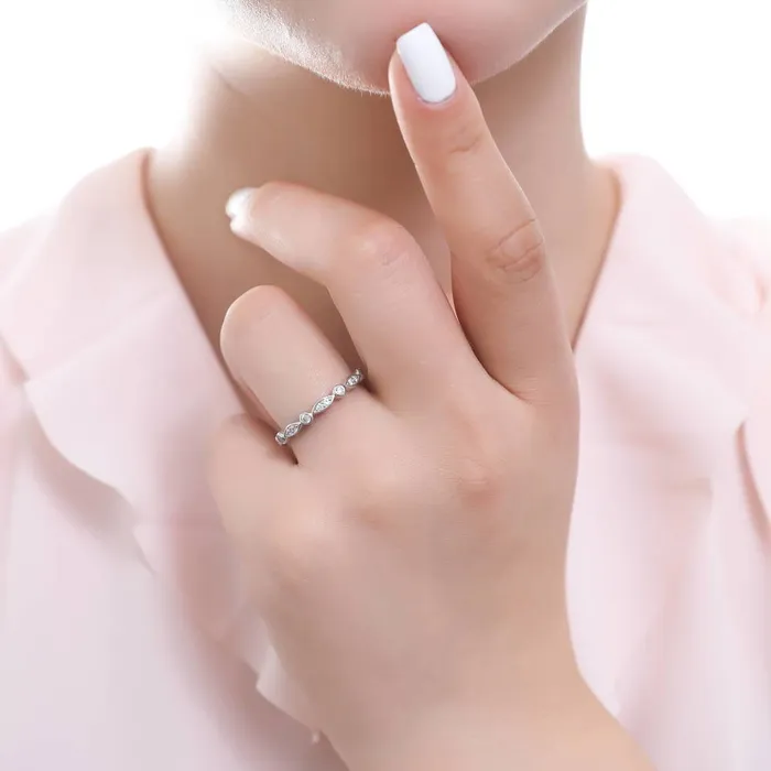 BERRICLE Bubble Bezel CZ Eternity Ring Set in Sterling Silver Rings