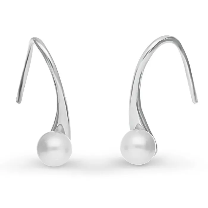 BERRICLE Earrings Solitaire Cultured Pearl Set in Sterling Silver