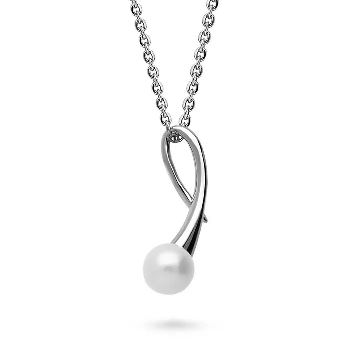 BERRICLE Earrings Solitaire Cultured Pearl Set in Sterling Silver