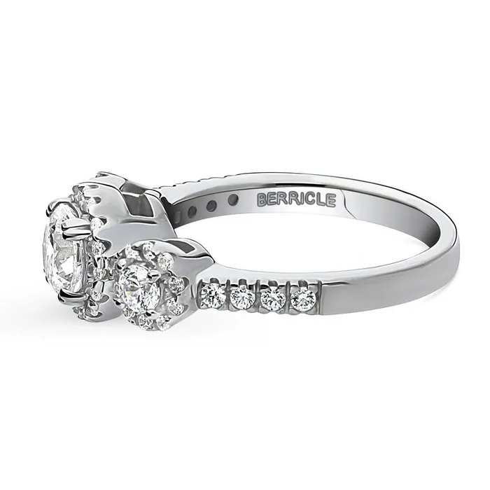 BERRICLE Rings 3Stone 08ct CZ Ring in Sterling Silver