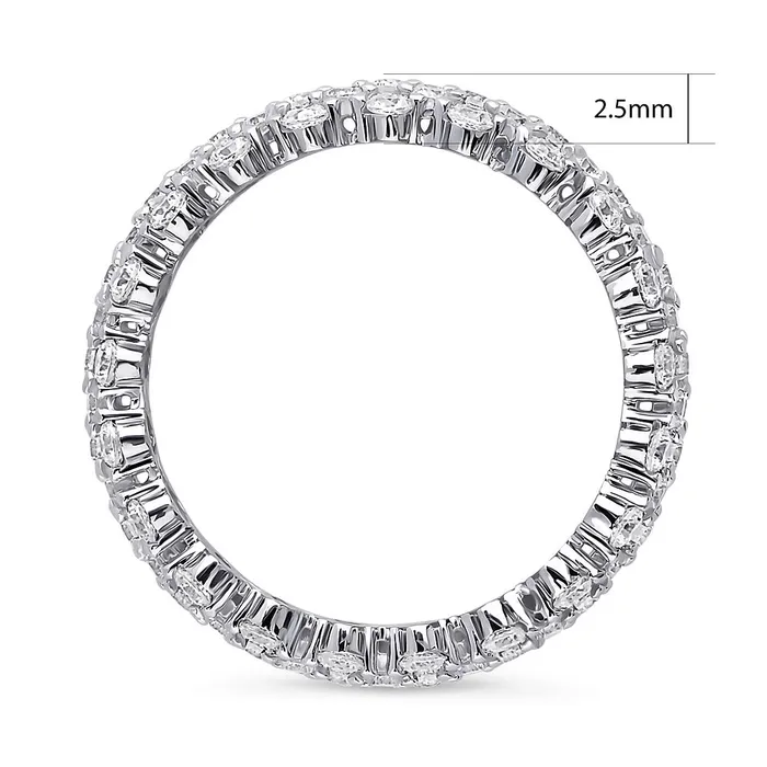 BERRICLE Rings Cluster CZ Eternity Ring in Sterling Silver