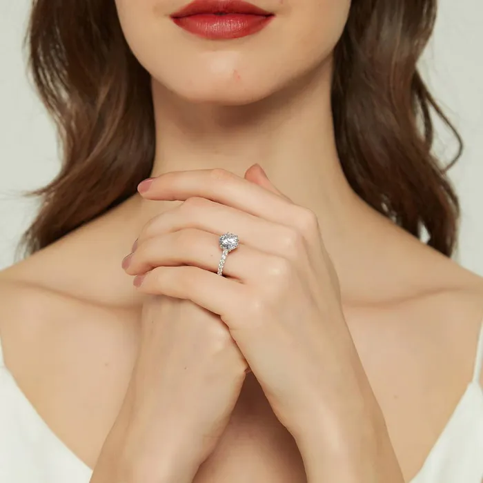 BERRICLE Rings Solitaire 27ct CZ Ring Set in Sterling Silver