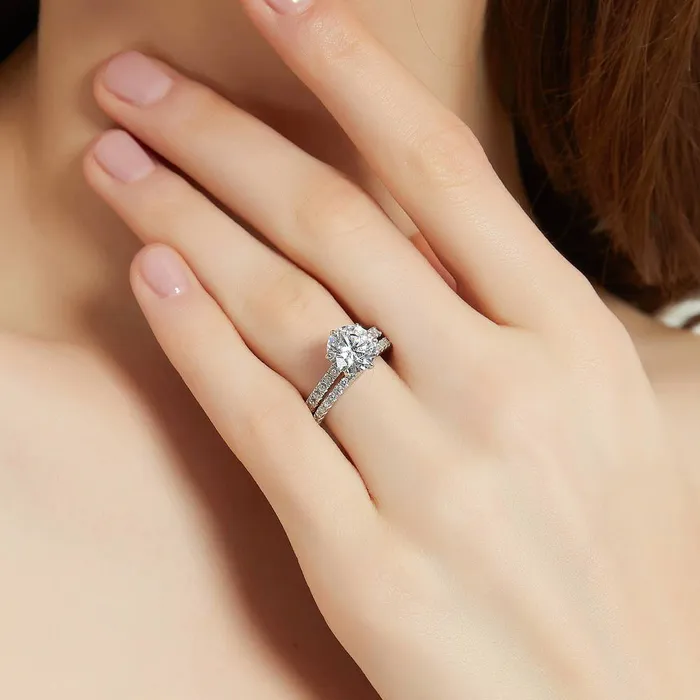BERRICLE Rings Solitaire 27ct CZ Ring Set in Sterling Silver