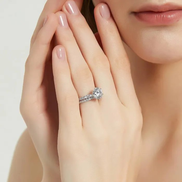 BERRICLE Rings Solitaire 27ct CZ Ring Set in Sterling Silver