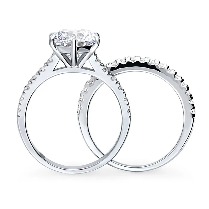 BERRICLE Rings Solitaire 27ct CZ Ring Set in Sterling Silver