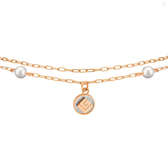 Bracelets Guy Laroche Guy Laroche Gisele Ladies Rose Gold Bracelet With Pearls Crystals
