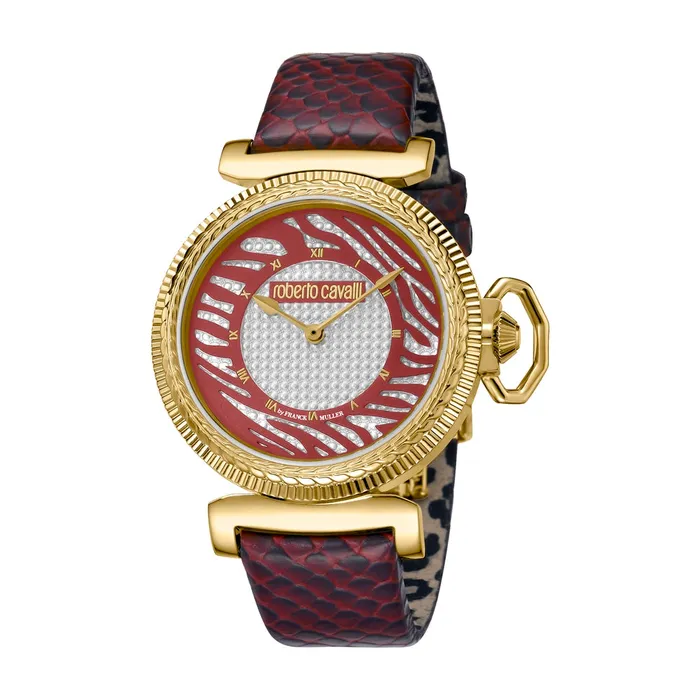 Bracelets Roberto Cavalli Roberto Cavalli Ladies Watch Stainless Steel Metal Bracelet With Silver Case Dial