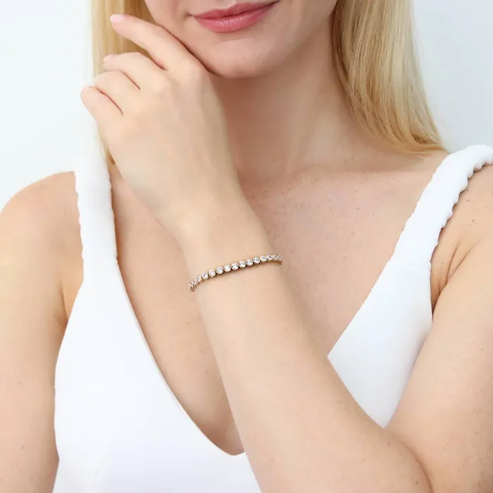 Bubble CZ Tennis Bracelet in Gold Flashed Sterling Silver 59 BERRICLE Bracelets