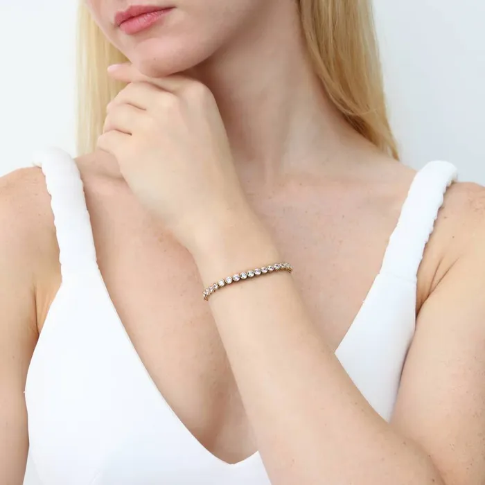 Bubble CZ Tennis Bracelet in Gold Flashed Sterling Silver 59 BERRICLE Bracelets