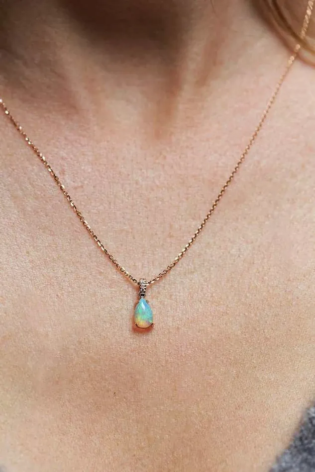 Capucinne Necklaces Roselyn Pear Opal Necklace