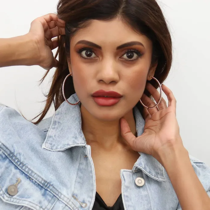 CZ Large InsideOut Hoop Earrings in Sterling Silver 22 BERRICLE Earrings