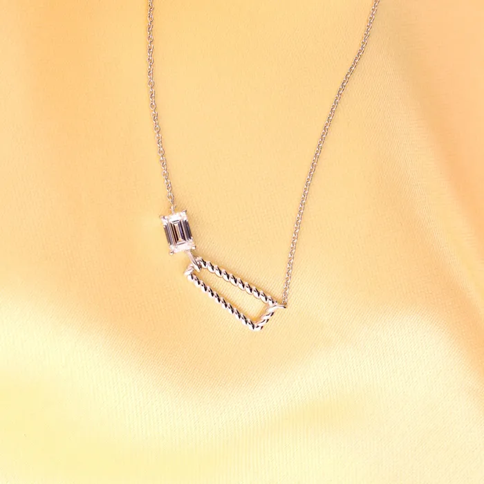 Earrings BERRICLE Cable Trapezoid CZ Set in Sterling Silver