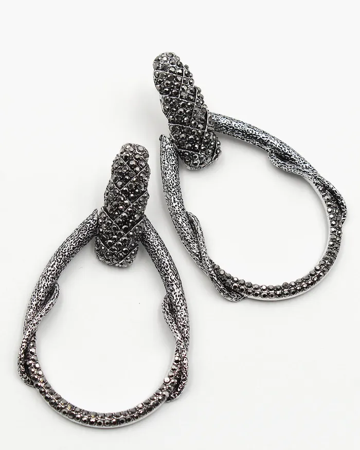 Earrings Hematite Crystal Stone Earrings 11092023