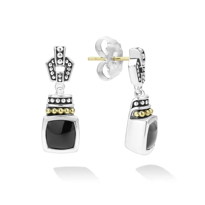 Earrings Lagos Caviar Color Onyx Drop Earrings