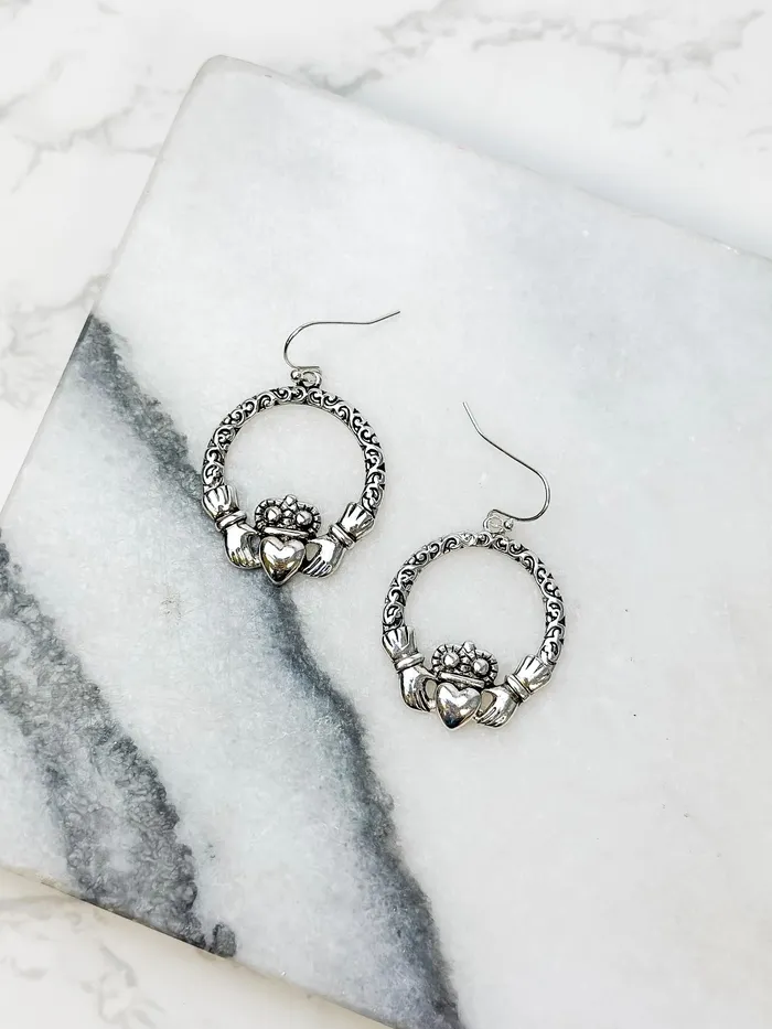 Earrings Prep Obsessed MOA Claddagh Dangle Earrings