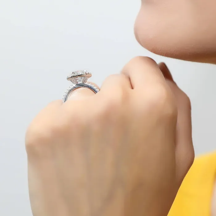 Halo CZ Ring Set in Sterling Silver BERRICLE Rings